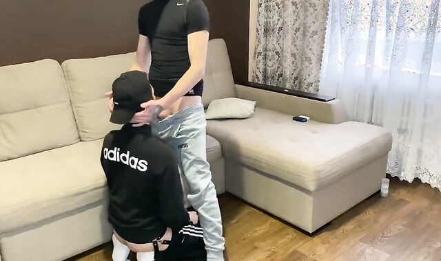 Lad suck my firm-on and jizz in throat