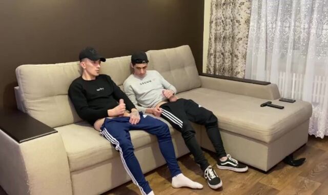 two homies wank off in sporwear