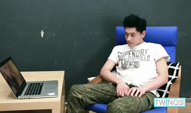 Dark Haired Fag Nubile Logan Faps Off His Rock-Rigid Manstick