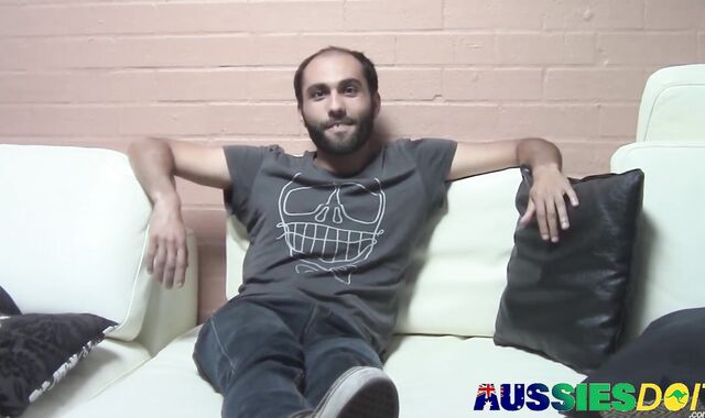 Australian Fur Covered Grizzly Taylor Jerks His Pulsating Spear