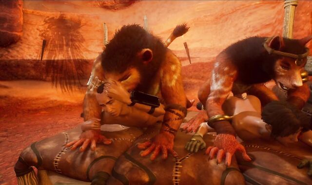 two prisoners being absorbed by monster cocks 3 DIMENSIONAL