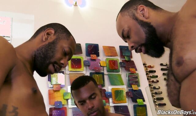 Nic Sahara gang-smashed by trio well hung dark-hued thuggs