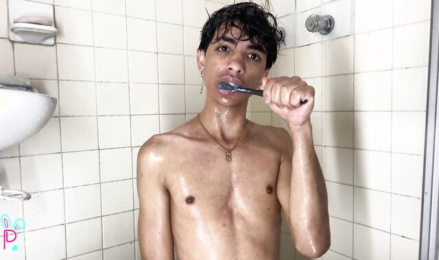 TAKING A COLD SHOWER WHILE MY SAUSAGE IS SUPER-STEAMY