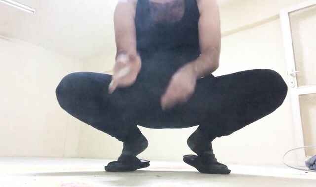 I slinked into our neighbor's empty room and cum on my leg