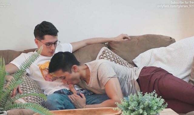 Interracial youngster boink, Leo Grand nails Tyler Wu's Asian fuck hole