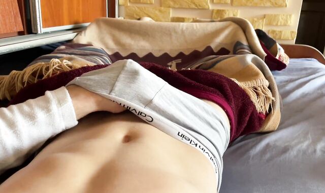 Youthfull Man Masturbate a Ultra-Uber-Cute Knob in the Sofa. He Finished with Groans