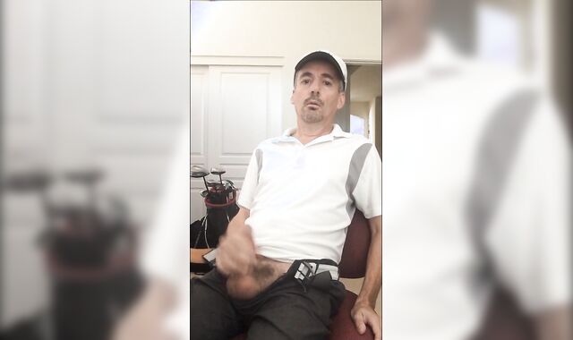 Wanking myself in my golf gear and nutting