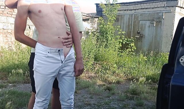 Handjob and suck-job in garages