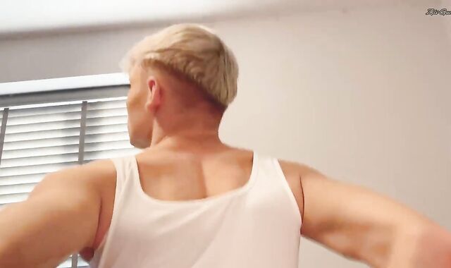 Jaw-Dropping Blonde Twink Kai Sucks and Rides a Luscious-Fleshy Good-Sized Jism-Pump before Receiving his Facial Cumshot Cum Shot Reward
