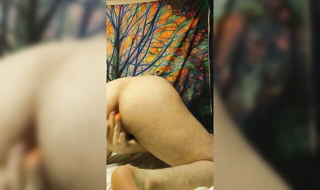 Ramming a carrot in my backside until I jizm on it and slurp it