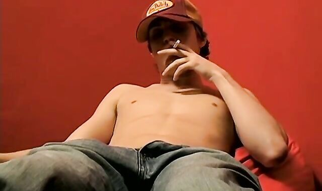 Kevin Perry plays with her long sword and smokes