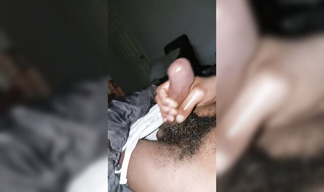 Edging to spunk stream. Asmr humid humungous ebony pecker jizzes heavy