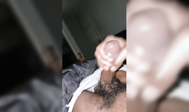 Edging to spunk stream. Asmr humid humungous ebony pecker jizzes heavy