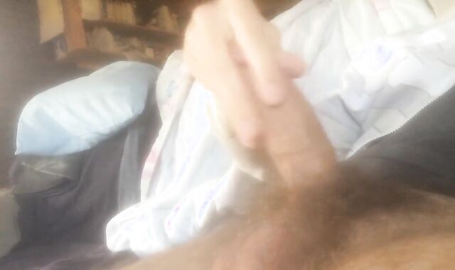 Fur Covered lad makes a fountain of jism