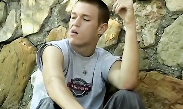 Slim amateur Yuri shoots a fountain while wanking and smoking cigars