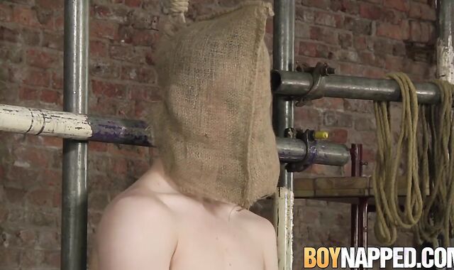 Young subjugated strapped up and wanked off by Sebastian Kane