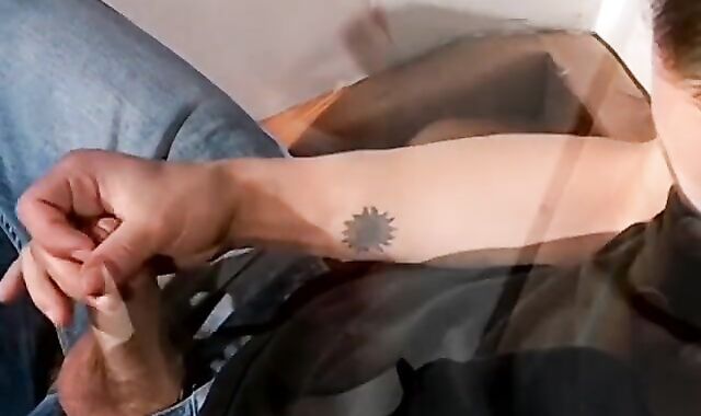 Supah-Ultra-Kinky very first-timer Jony smokes while milking and cumming