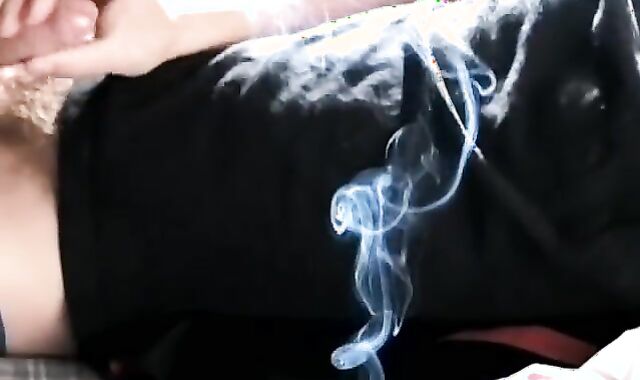 Supah-Ultra-Kinky very first-timer Jony smokes while milking and cumming