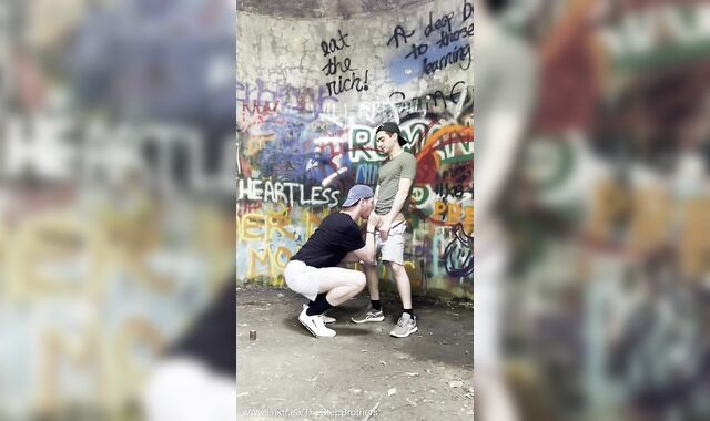 Enormous stepbrother Gives Little' Step-Brother Blowage in the Forest