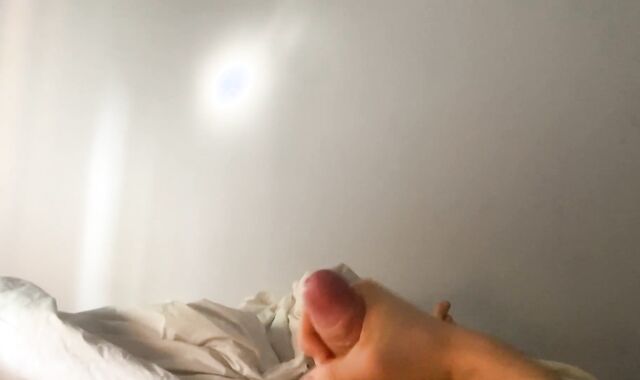 Young youngster wanking schlong and spunking