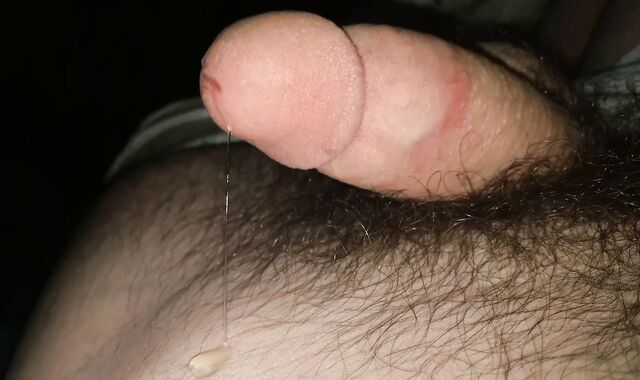 Precumming all over myself in sofa