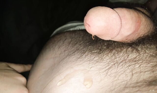 Precumming all over myself in sofa