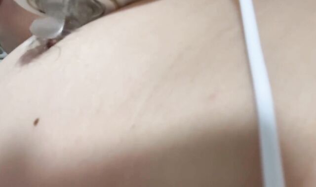 Japanese round man, getting off with nipple torture genitals and rock-hard spunk