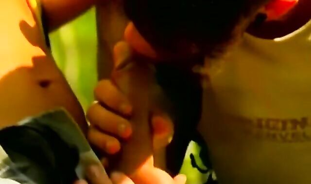 Alluring youthfull folks have a bit of butt piracy in the forest