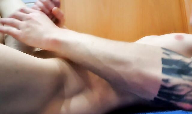 Ice girl jack off. Monstrous cumshot. Powerful ejaculation.