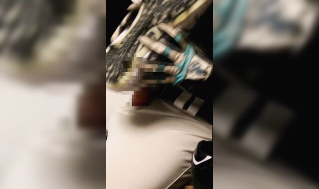 A baseball player with a nipple morro experiencing socks masturbates with supreme-sized football spikes