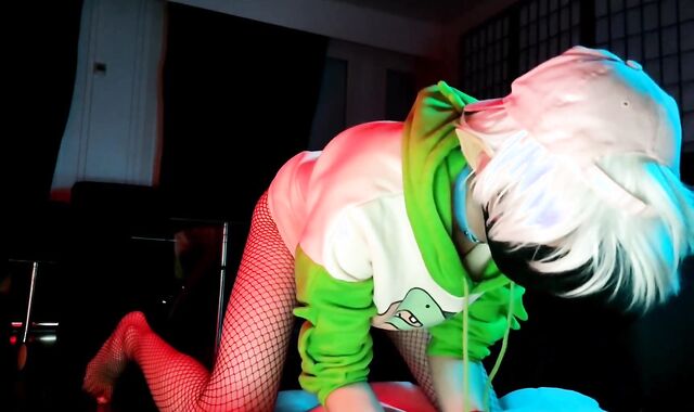 Youngster femboy having supah-cool time and romping a flying drill stick