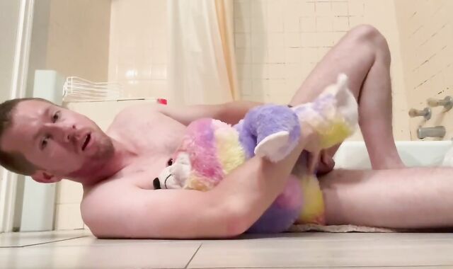 Xxx Plushie Fucky-Fucky | Porking that Dirty Fur Covered on the Bathroom Floor | Anal Invasion and Facial Cumshot Pop-Shot Money-Shot