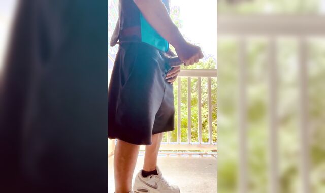 LARGE EBONY SHAFT Amazon Delivery Driver Public Stroke and Nads