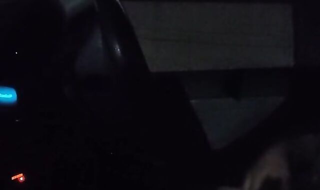 Truck jacking and jizzing with the door open