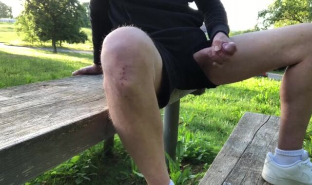 mischievous boy milks off 2 times in a row on a busy road