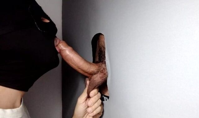 Very supah-super-hot faggot-for-pay boy with precum and lots of milk, first-ever-ever time at gloryhole