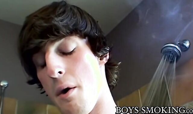 Twinks Jase Bionx and Brendan smoke cigars and use monstrous fake-weenie