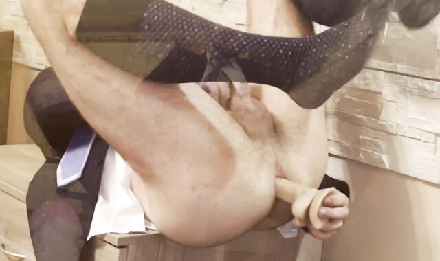 Werther1 in suit and tie & OTC-socks romps butt with a fake-bone - FUN at Home