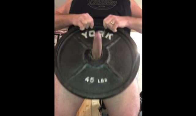 NSFW Take Hold Of Force Teaching @ The Gym While Smashing The Fuck-Hole Of A 45 Rip Up Barbell Plate Until I Jizz