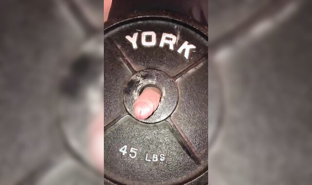 NSFW Take Hold Of Force Teaching @ The Gym While Smashing The Fuck-Hole Of A 45 Rip Up Barbell Plate Until I Jizz