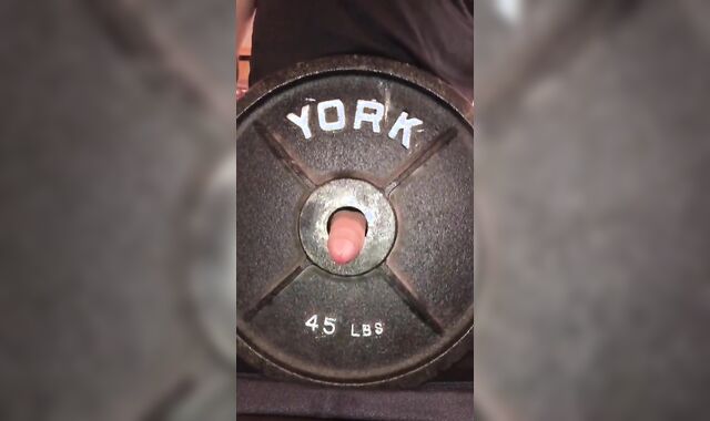 NSFW Take Hold Of Force Teaching @ The Gym While Smashing The Fuck-Hole Of A 45 Rip Up Barbell Plate Until I Jizz