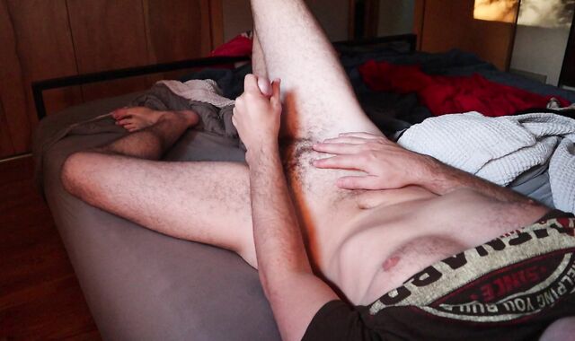 Taking care of some morning manstick