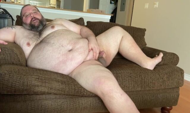 Bored and ultra-wild on a lazy Sunday afternoon, draining and shooting on the side love seat sofa