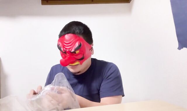 Japanese obese stud fleshlight and masturbation with air pillow