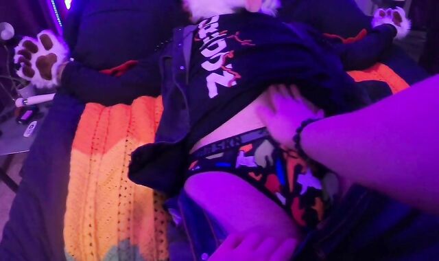 Caged puppy gets tied up, eyes covered, and teased