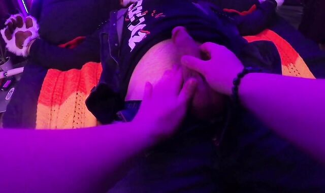 Caged puppy gets tied up, eyes covered, and teased