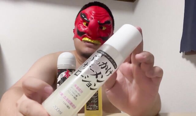 Japanese chubby guy sucky-sucky'ed a faux beef whistle and made complete off!