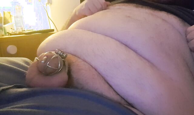 Round boy using his nipples to jizm in purity