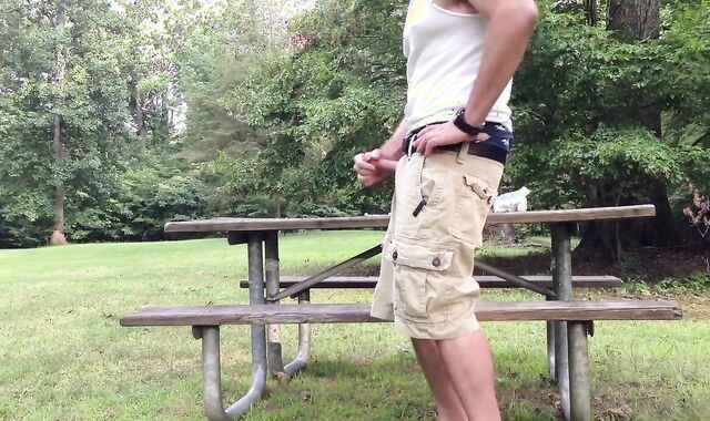 Milking in the public park next to the busy road.