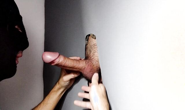 Very hot gay-for-pay hipster comes to gloryhole for the very first-ever time.